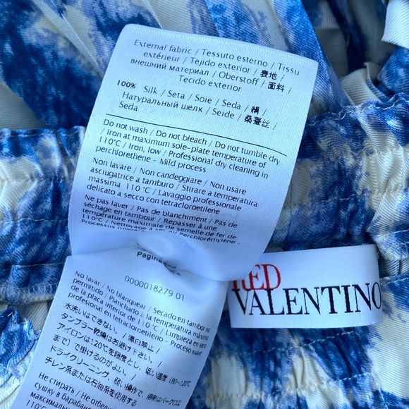 Red Valentino Scribbled Heart Print Silk Skirt 40 - Picture 6 of 7